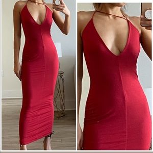 Red medi dress